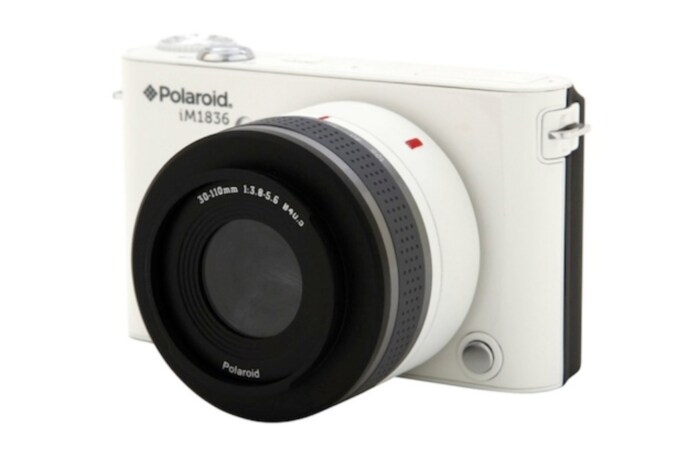 The iM1836 camera from Polaroid is the world's first Android-powered mirrorless interchangeable lens camera with a 18-megapixel censor. The Android 4.1 Jelly Bean-running camera comes standard with a 10-30mm optical zoom lens, and is capable of recording full-HD video.