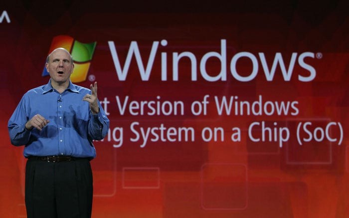 Microsoft CEO Steve Ballmer delivers a keynote address at the 2011 International Consumer Electronics Show in Las Vegas. CES, the world's largest annual consumer technology tradeshow, runs from January 6-9 and is expected to feature 2,700 exhibitors showing off their latest products and services to about 126,000 attendees.