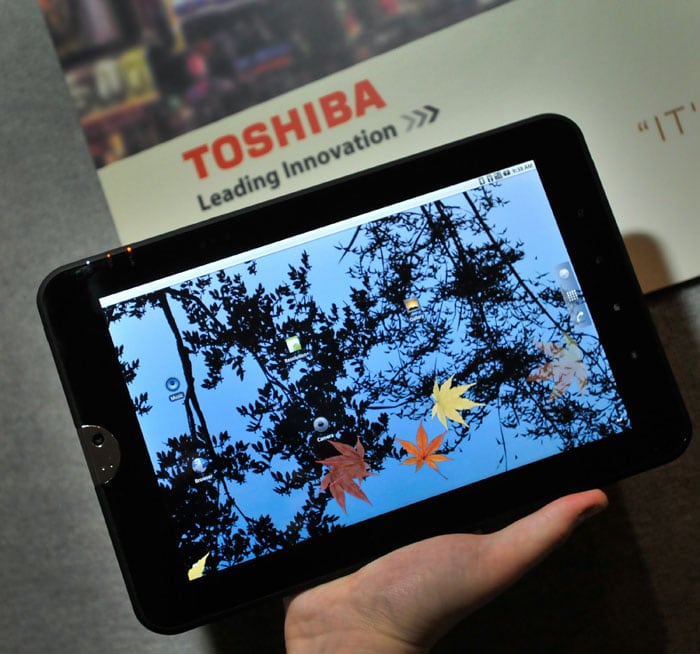 The Toshiba Tablet on display at the CES 2011.