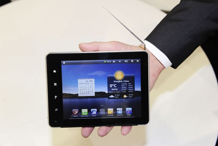A 7-inch Android-based tablet with 3G, WIFI, GPS, USB and HDMI ports and with digital television antennae built by PN Devices Manufacturers is on display at the CES 2011.  PN Devices is one of many companies who build tablets and other mobile information devices (MID) for other companies to brand and market.
