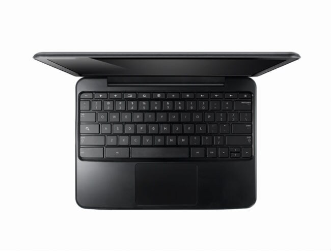 The Samsung Chromebook has a 12.1-inch screen and an Intel Atom dual-core processor.
