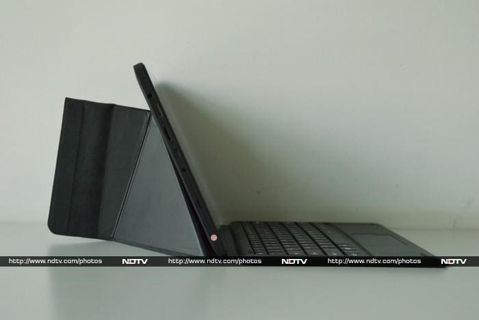 The magnetic cover can be folded to form a stand that props up the screen.