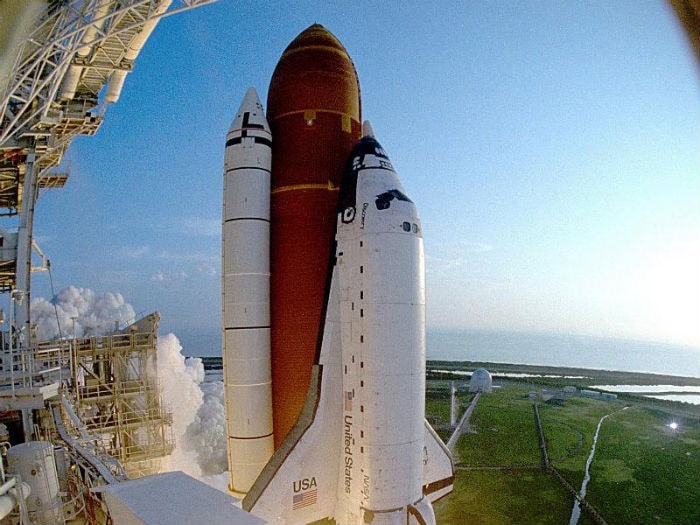 October 11, 2000 mission of Discovery marked the hundredth mission of all space shuttles ever launched. (Photo: NASA)