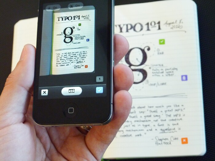 For the Evernote Smart Notebook by Moleskine, the page Camera finds the dot pattern and even corrects the skew of the photo.