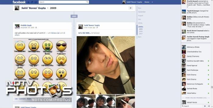 Through Timeine we can actually navigate between all the our old images and status updates using the year and month scroller on the right. It's like all history of every individual's use of Facebook (Photo: Sahil Mohan Gupta)