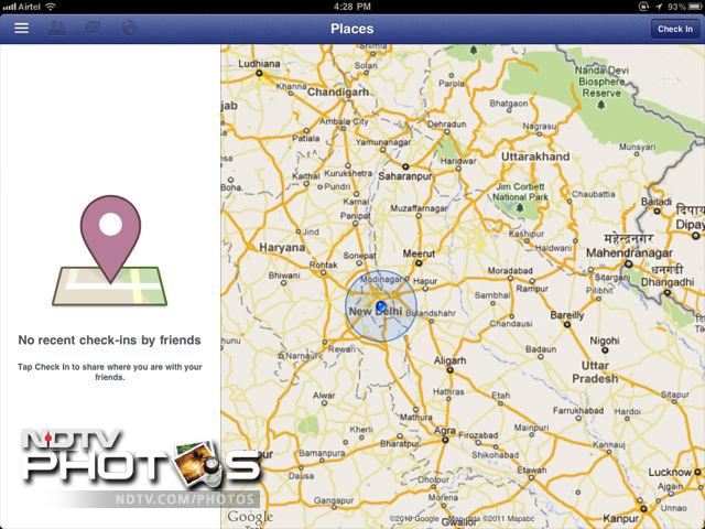 Places uses the devices GPS to identify your location. You can also share your location with your friends.