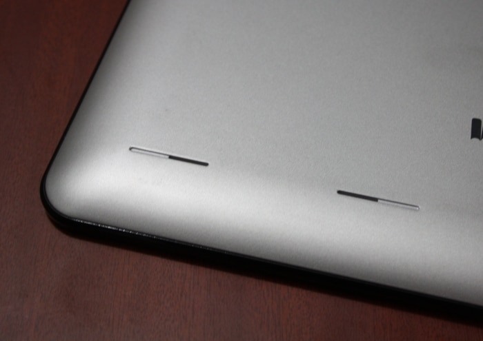 The speakers have been placed on the back of Funbook Pro.