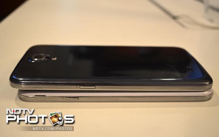 The two latest phones are seen stacked up here.