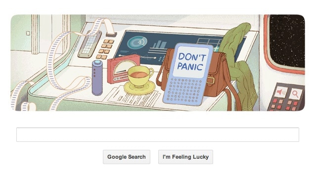 12 March 2013 - Douglas Adam <a href="http://gadgets.ndtv.com/others/news/douglas-adams-61st-birthday-marked-by-google-doodle-340751" target="_blank">Read more</a>