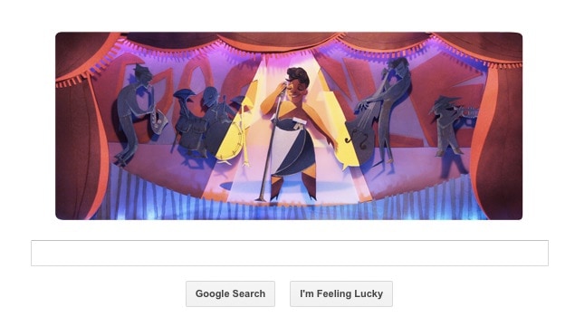 25 April 2013 - Ella Fitzgerald <a href="http://gadgets.ndtv.com/others/news/ella-fitzgeralds-96th-birthday-marked-by-google-doodle-358595" target="_blank">Read more</a>