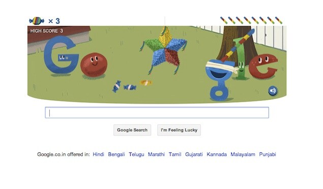 27 September 2013 - Google's 15th birthday<br /> 


<a href="http://gadgets.ndtv.com/others/news/googles-15th-birthday-celebrated-by-interactive-doodle-424399">Read more</a>