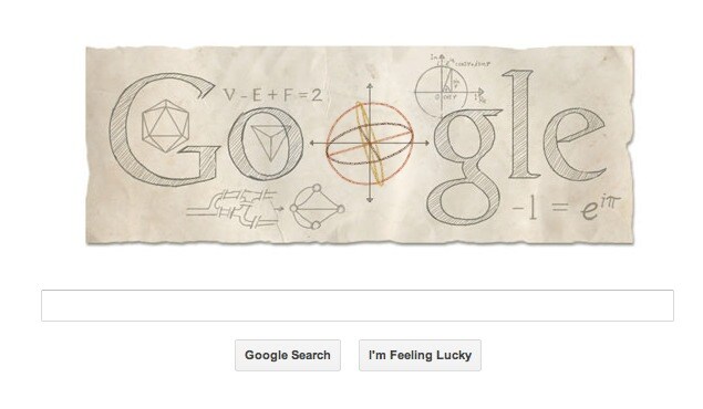 15 April 2013 - Leonhard Euler <a href="http://gadgets.ndtv.com/others/news/leonhard-eulers-306th-birthday-marked-by-a-google-doodle-354185" target="_blank">Read more</a>