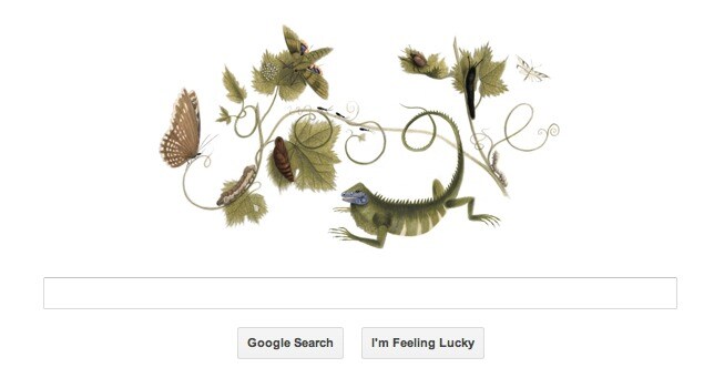 2 April 2013 - Maria Sibylla Merian <a href="http://gadgets.ndtv.com/others/news/maria-sibylla-merians-366th-birthday-marked-by-google-doodle-349079" target="_blank">Read more</a>