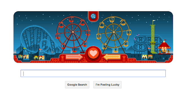 14 February 2013 - George Ferris <a href="http://gadgets.ndtv.com/others/news/george-ferriss-birthday-celebrated-by-valentines-day-google-doodle-330602" target="_blank">Read more</a>