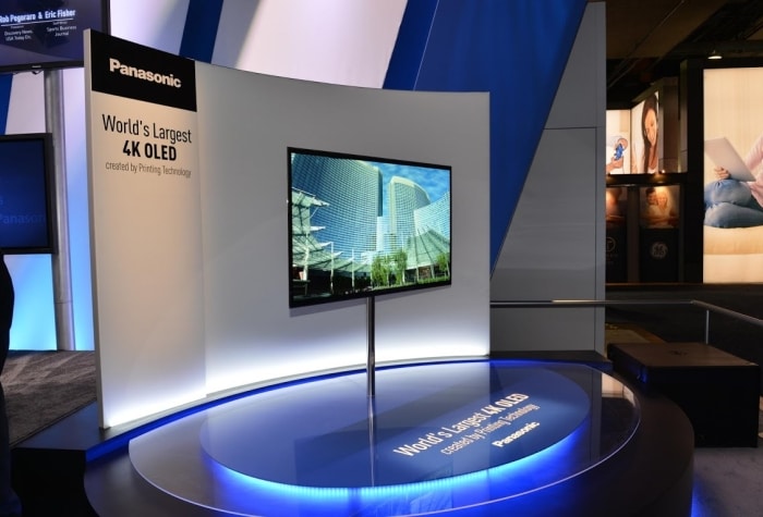 The 56-inch set from Panasonic Corp. is less than half an inch thick and weighs 27 pounds, about half of what equivalent conventional sets weigh.