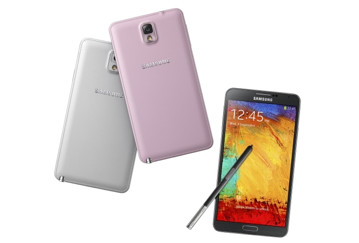 <a href="http://gadgets.ndtv.com/samsung-galaxy-note-3-1019">Samsung Galaxy Note 3</a> comes with a 5.7-inch full-HD Super AMOLED display.<br />
<a href="http://gadgets.ndtv.com/mobiles/news/samsung-galaxy-note-3-with-57-inch-full-hd-display-android-43-launched-414589">Read more</a>