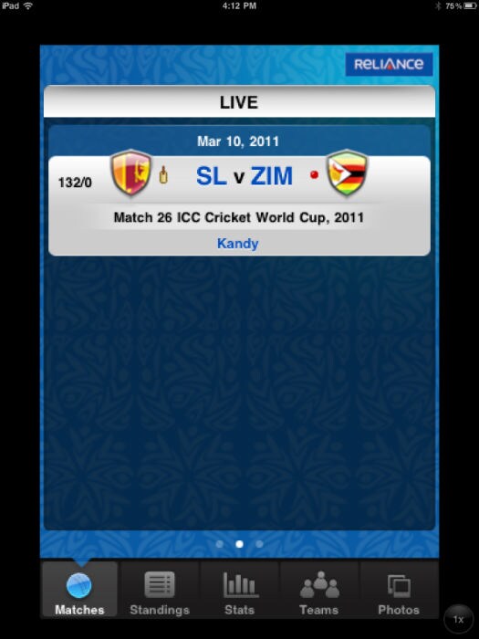 <b>ICC Cricket World Cup 2011</b> ? The official app for the ICC Cricket world cup is the most popular cricket app in the iTunes app store. It provides all the latest score updates, statistics and also live streams of matches.<br><br>
Price: Free<br><br>
Available for: Apple iOS.