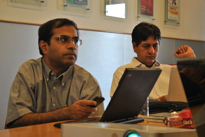 Prasanto Kumar Roy and Vikram Chandra attending the jury meet.