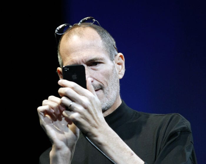 After the few introductory announcements, Jobs finally came to the subject everyone had gathered to hear about. The iPhone 4. (Photo: AP)