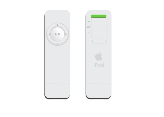 First shown off in 2005, the iPod Shuffle was pitched as the budget, iPod. It came without a display and featured 512MB and 1GB of Flash based memory.