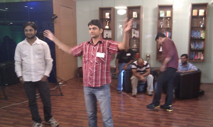 The Gadget Guru crew getting familiar with Microsoft's full body motion controller, the Kinect which is expected to hit the stores by the end of 2010. (Photo: Sameer Mitha)