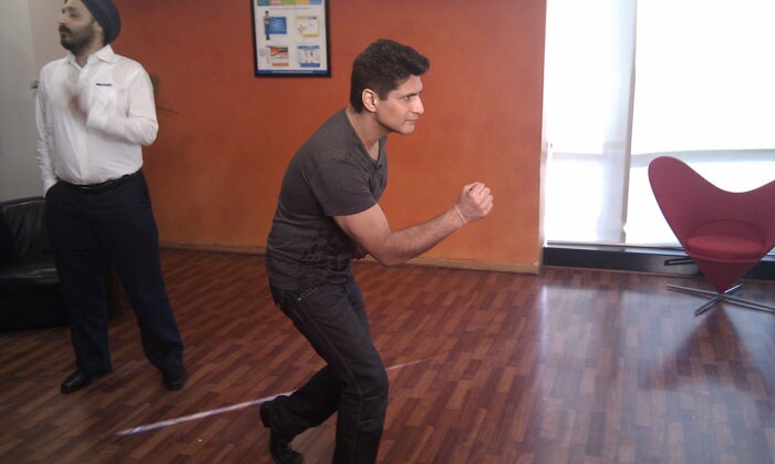 Gadget Guru Rajiv Makhni taking fitness seriously in the sports games for Microsoft's Kinect. (Photo: Sameer Mitha)