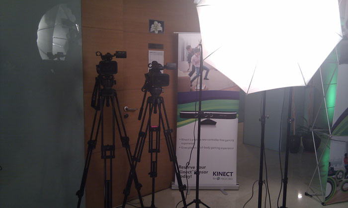 Behind the scene at Microsoft's office where Gadget Guru got a first look at Kinect. (Photo: Sameer Mitha)
