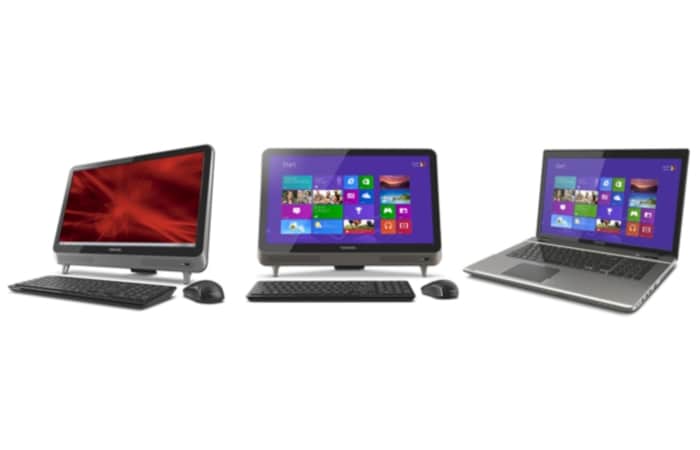 The 14-inch Satellite P series portables will be updated with a Windows 8 touchscreen while the 17.3-inch laptops get a full-HD display. Toshiba's 21.5-inch LX815 and 23-inch touch screen LX835 All-in-Ones come with 3rd generation Intel Core processors and configuration options of up to 16GB RAM and up to 3TB storage.