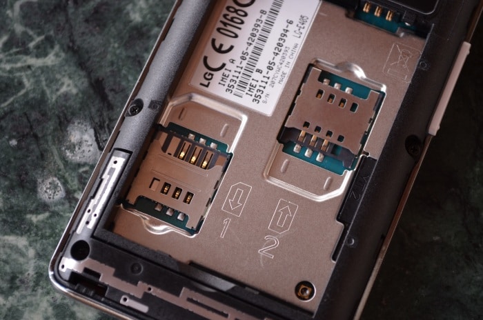 LG Optimus L3 dual supports two GSM SIM cards.