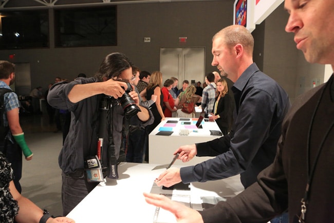Attendees get a first look at the Surface tablets at the special event held in Hollywood, California.