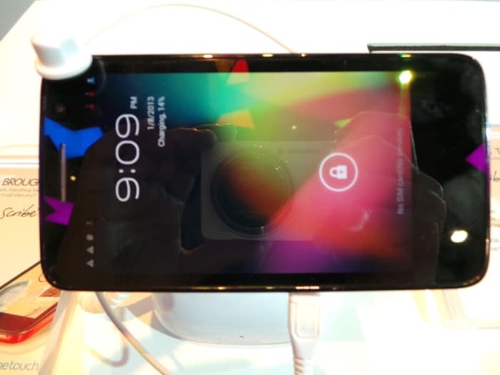 The One Touch Scribe HD is just 8.5mm thick. It features a 5-inch HD IPS display along with an 8MP camera. (Image credit: Rajiv Makhni)