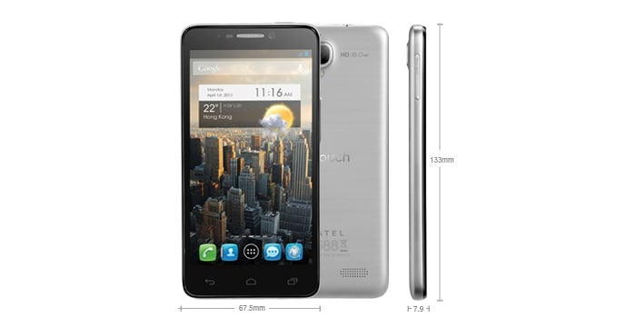 Alcatel OneTouch Idol has a 4.7-inch screen, comes with 8-megapixel rear camera and 2-megapixel front camera and runs on Android 4.1.<br />
Launch Price: Rs. 15,800.<br /> 	
<a href="http://gadgets.ndtv.com/mobiles/news/alcatel-one-touch-idol-ultra-and-one-touch-idol-android-smartphones-launched-in-india-354343">Read more</a>