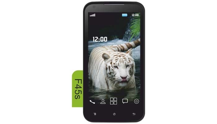 Fly F45s is an Android 4.1 (Jelly Bean) smartphone, which packs in a 1.2GHz dual-core processor. It features a 4.5-inch qHD capacitive touch screen.<br />
Launch Price: Rs. 12,500.<br />
<a href="http://gadgets.ndtv.com/mobiles/news/fly-launches-f40-f51-f45s-android-smartphones-and-f8s-tablet-361285">Read more</a>