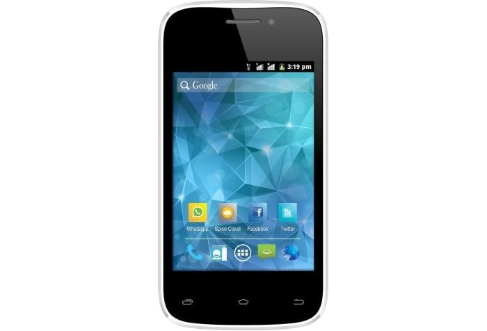 <a href="http://gadgets.ndtv.com/spice-smart-flo-space-989">Spice Flo Space Mi-354</a> features a 3.5-inch display with a resolution of 320x480 pixels.<br /> 
<a href="http://gadgets.ndtv.com/mobiles/news/spice-stellar-glamour-and-smart-flo-space-with-android-42-launched-408482">Read more</a>