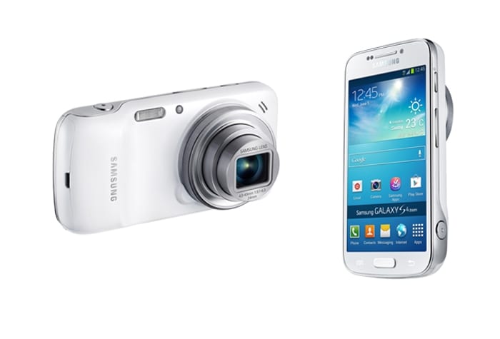 <a href="http://gadgets.ndtv.com/samsung-galaxy-s4-zoom-813">Samsung Galaxy S4 Zoom</a> comes with a 16-megapixel CMOS Sensor, 16x optical zoom, Optical Image Stabiliser (OIS) and Xenon Flash. It is powered by a 1.5GHz dual-core processor.<br />
Launch Price: Rs. 29,900.<br />
<a href="http://gadgets.ndtv.com/mobiles/news/samsung-galaxy-s4-zoom-with-16-megapixel-camera-10x-optical-zoom-launched-for-rs-29900-389825">Read more</a>