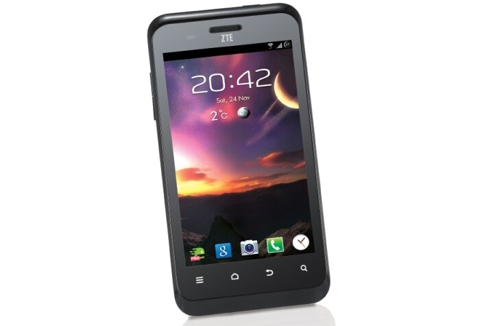 <a href="http://gadgets.ndtv.com/zte-blade-c-931">ZTE Blade C</a>  comes with a 4-inch WVGA display, runs Android 4.1 Jelly Bean and includes a 1GHz processor with 512MB of RAM.<br />
Launch Price: Rs. 7,599. <br /> 
<a href="http://gadgets.ndtv.com/mobiles/news/zte-launches-six-new-smartphones-four-new-data-cards-in-india-394498">Read more</a>