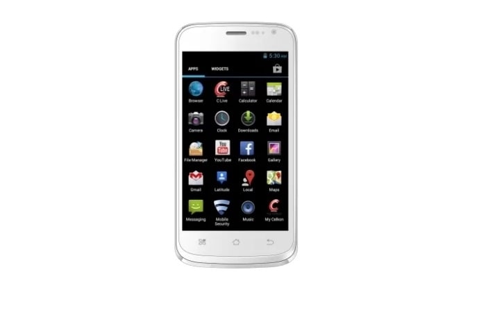 <a href="http://gadgets.ndtv.com/celkon-rahmanishq-ar45-1056">Celkon RahmanIshq AR45</a> features 4.5-inch display and is powered by a 1.2GHz dual-core processor.<br />
<a href="http://gadgets.ndtv.com/mobiles/news/celkon-rahmanishq-ar45-dual-core-smartphone-launched-at-rs-7999-426105">Read more</a>