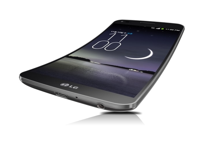 <a href="http://gadgets.ndtv.com/lg-g-flex-1104">LG G Flex</a> features a 6-inch 720p curved display.<br />

<a href="http://gadgets.ndtv.com/mobiles/news/lg-g-flex-officially-unveiled-with-6-inch-720p-curved-display-438176">Read more</a>