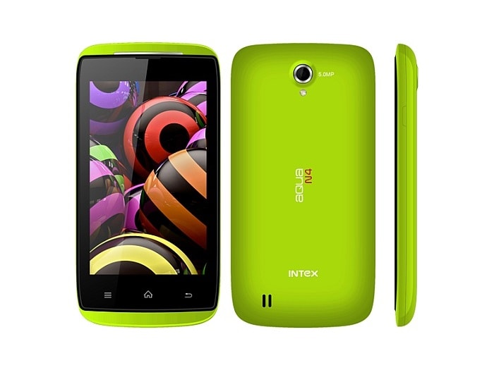 <a href="http://gadgets.ndtv.com/intex-aqua-n4-1570">Intex Aqua N4</a> comes with a 4-inch display with a WVGA (480x800 pixels) resolution.
<br /> 
<a href="http://gadgets.ndtv.com/mobiles/news/intex-aqua-n4-with-3g-dual-sim-support-listed-on-companys-website-515262">Read more</a>