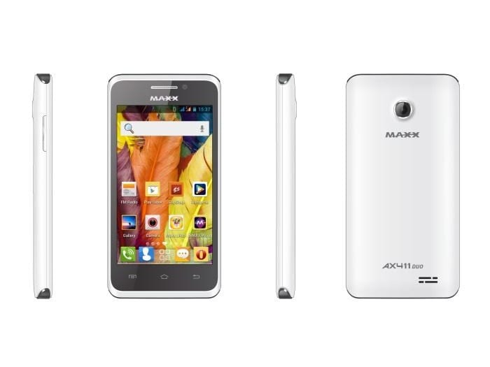 <a href="http://gadgets.ndtv.com/maxx-mobile-ax411-duo-1535">Maxx AX411 Duo</a> is an Android 4.2 Jelly Bean-based smartphone and offers dual-SIM (GSM+GSM) support.

<br /> 

<a href="http://gadgets.ndtv.com/mobiles/news/maxx-ax411-duo-with-4-inch-ips-display-launched-at-rs-3999-508682">Read more</a>