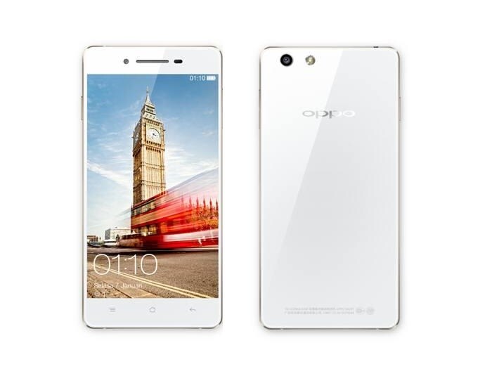 <a href="http://gadgets.ndtv.com/oppo-r1-1577">Oppo R1</a> is a dual-SIM smartphone that runs on Android 4.2 Jelly Bean.
 <br /> 

<a href="http://gadgets.ndtv.com/mobiles/news/oppo-r1-with-5-megapixel-front-facing-camera-launched-at-rs-26990-516381">Read more</a>