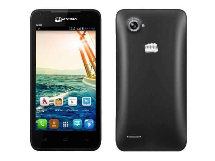 <a href="http://gadgets.ndtv.com/micromax-canvas-duet-ae90-1729">Micromax Canvas Duet AE90</a> sports a 5-megapixel rear camera with LED flash and also includes a 0.3-megapixel front-facing camera.

<br />

<a href="http://gadgets.ndtv.com/mobiles/news/micromax-canvas-duet-ae90-with-gsm-cdma-support-available-online-at-rs-8999-549097"> Read more </a>