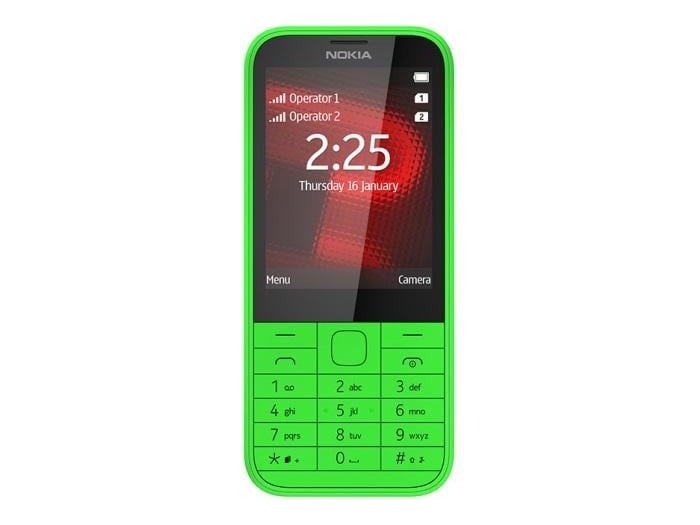 <a href="http://gadgets.ndtv.com/nokia-225-dual-sim-1488">Nokia 225 Dual SIM</a> runs Nokia OS Series 30+ and sports a 2-megapixel rear camera.

<br />

<a href="http://gadgets.ndtv.com/mobiles/news/nokia-225-dual-sim-feature-phone-officially-launched-at-rs-3329-535476">Read more</a>