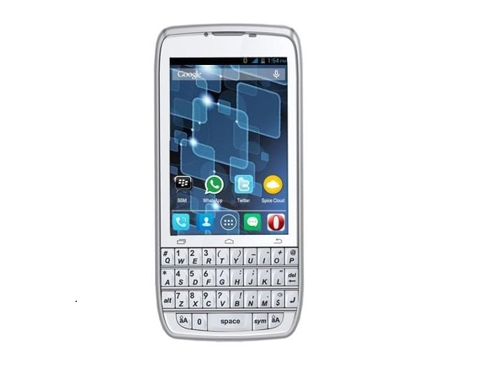 <a href="http://gadgets.ndtv.com/spice-stellar-360-1654">Spice Stellar 360</a> features a 3.5-inch TFT LCD display with a 320x480 pixel resolution.
<br />

<a href="http://gadgets.ndtv.com/mobiles/news/spice-stellar-360-touch-and-type-qwerty-smartphone-launched-at-rs-4799-534623"> Read more </a>