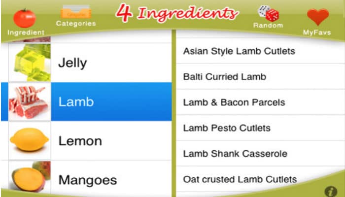 <b>4 INGREDIENTS</b>: This one is for working moms, who are always in a hurry.  It does exactly what it advertises and provides a list of recipes which can be made with just four ingredients or less. $2.99
