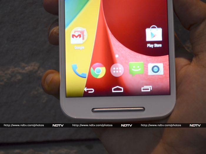The phone features dual front speakers, above and below the display.