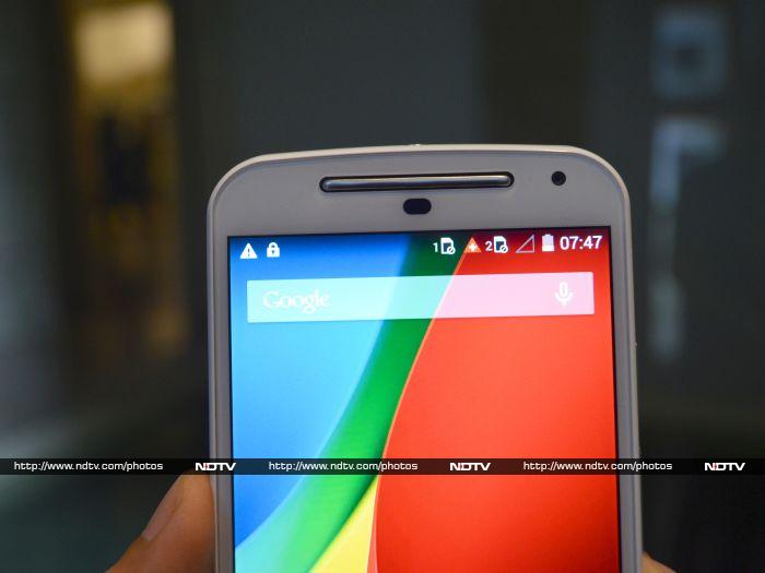 The speaker grill, sensor array and the 2-megapixel front-facing camera sit above the display.