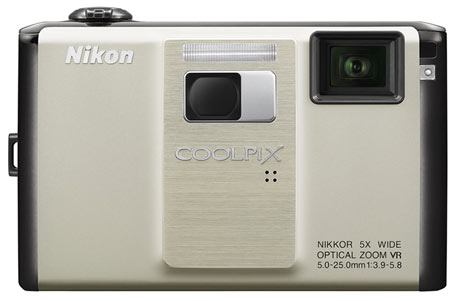 The Coolpix S1000pj is available in two colours, black and warm silver.