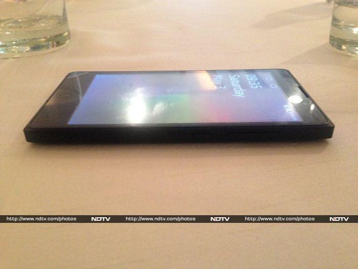 The physical buttons for power and volume up/down functions are on the right edge of the phone.