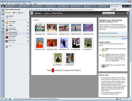 Photo Sharing: Share your photos direct from your PC, without uploading them online. Once you select your photo folder, the photo-sharing service will create a thumbnail image gallery of your photos. Clicking the thumbnail will present the photo in its original resolution.